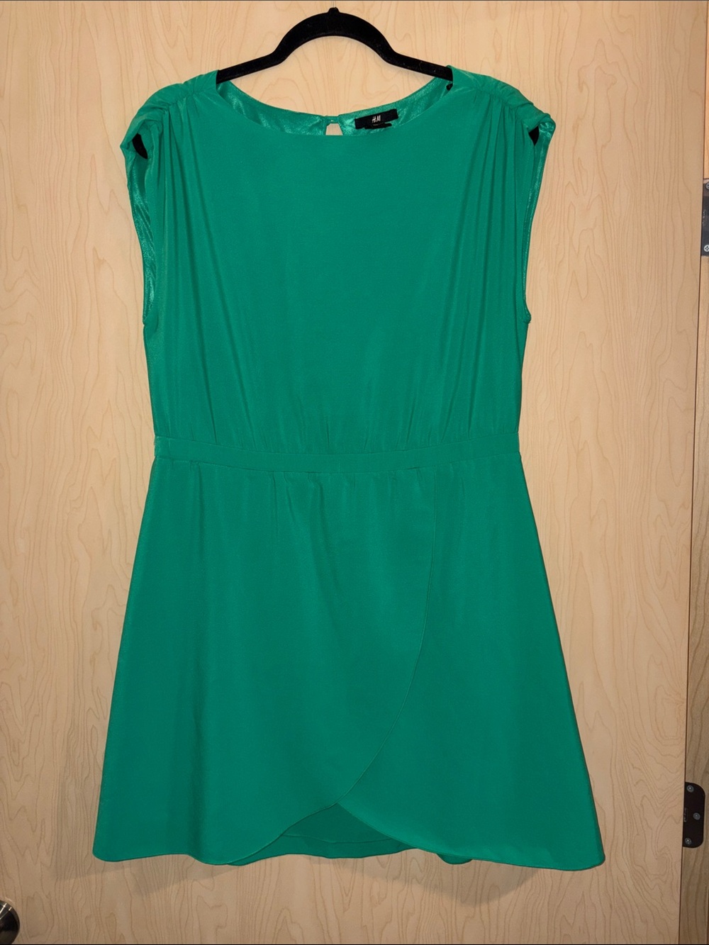 H&M Emerald Green Cap-Sleeve Wrap Skirt Dress